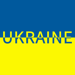 Ukraine flag icon. Ukraine text with Ukraine flag. Vector illustration.