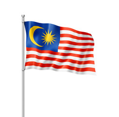 Malaysian flag isolated on white