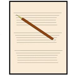 pencil and notebook paper