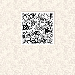 Vector square seamless pattern with floral ornament