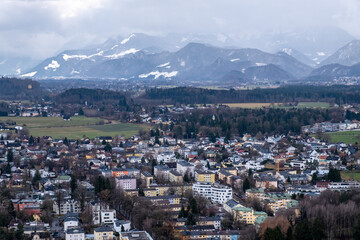 Fototapeta na wymiar View to city Salzburg in Austria