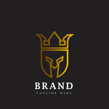 spartan king logo design icon vector 