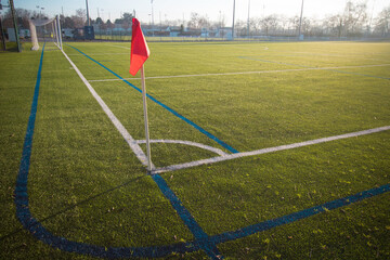 coin de corner sur un terrain de football