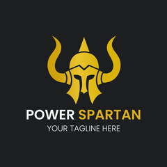 spartan logo and vector design helmet and head