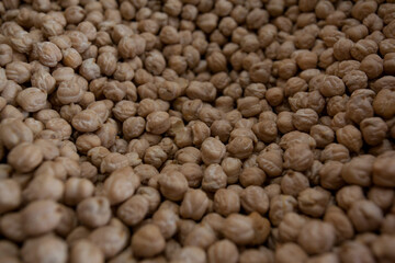 pasta, legumes, ham and different containers to store food
