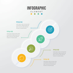 Infographic design template with icons and 4 steps process.