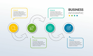 Fototapeta premium Infographic design template with icons and 4 steps process.