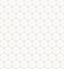 Gray cubes isometric line shade seamless pattern on white background. Vector illustration
