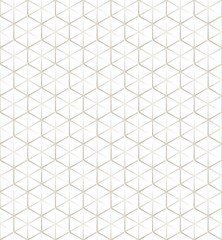 Gray cubes isometric line shade seamless pattern on white background. Vector illustration