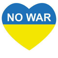 Illustration of Stop War concept on Ukraine flag background. No war and military attack in Ukraine poster. Concept of Ukrainian and Russian military crisis, conflict between Ukraine and Russia. 