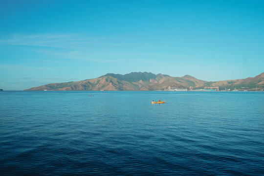 a calm morning water in subic bay