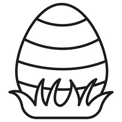 Ikona pisanka na trawie. Grafika wektorowa.  © EmBer_graphic