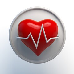 Heart rate icon. 3d illustration. App.