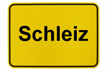 Illustration eines Ortsschildes der Stadt Schleiz