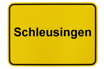 Illustration eines Ortsschildes der Stadt Schleusingen