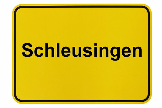 Illustration eines Ortsschildes der Stadt Schleusingen