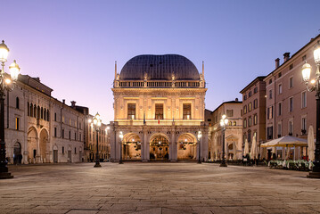 Piazza Loggia Brescia in Italy