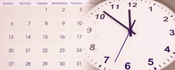 Clock face and calendar composite