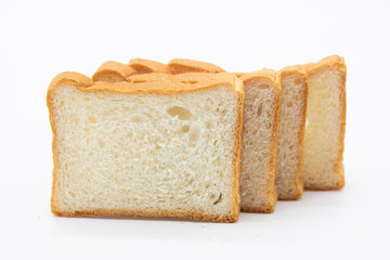 sweet bread slices isolated on white background,
