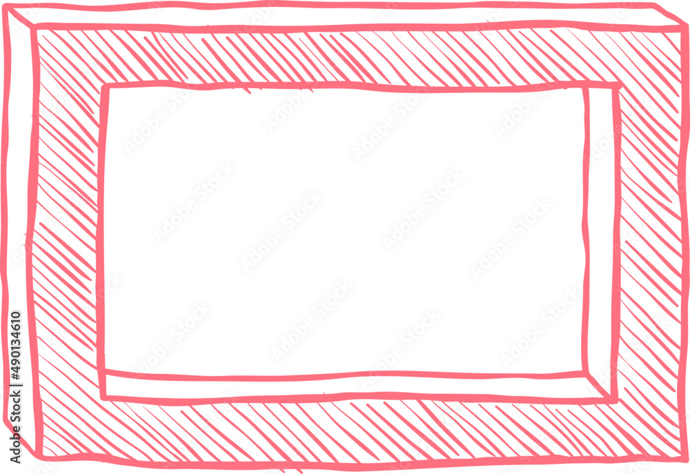 Poster frame doodle. simple sketch. pencil effect curve border. abstract doodle frame.