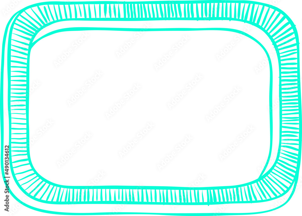 Poster frame doodle. simple sketch. pencil effect curve border. abstract doodle frame.
