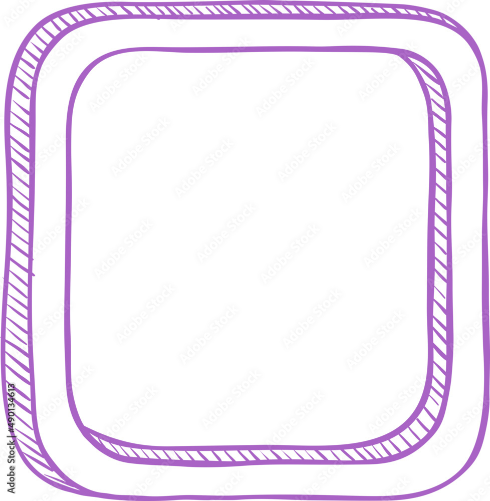 Poster frame doodle. simple sketch. pencil effect curve border. abstract doodle frame.