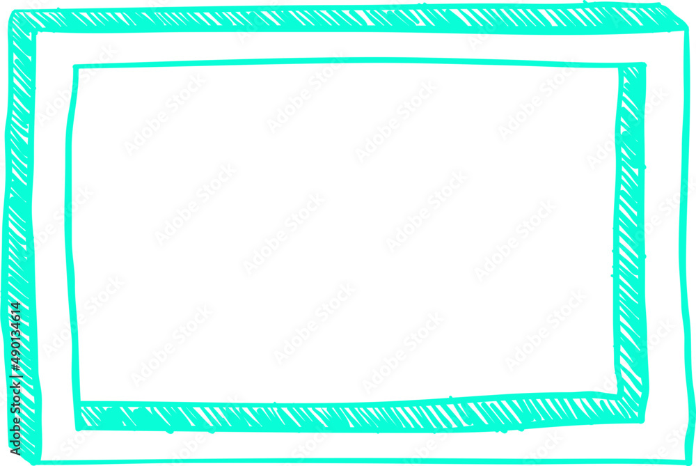 Poster frame doodle. simple sketch. pencil effect curve border. abstract doodle frame.
