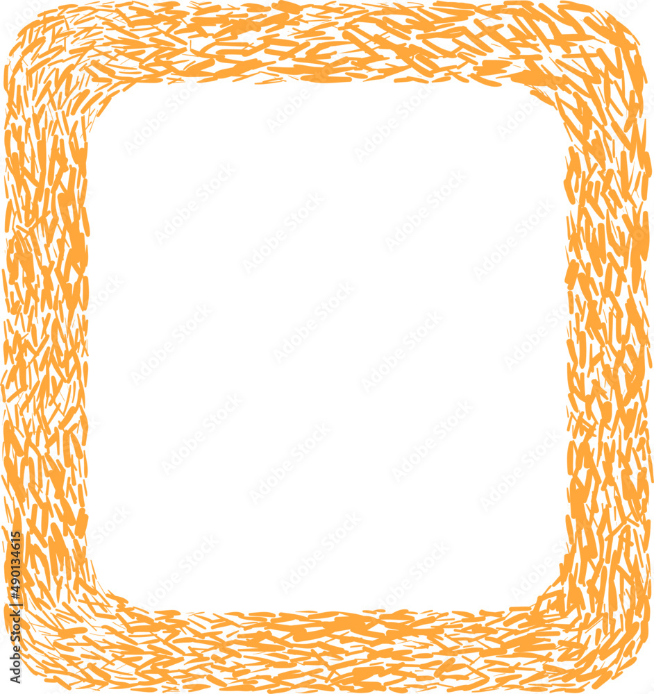 Poster frame doodle. simple sketch. pencil effect curve border. abstract doodle frame.