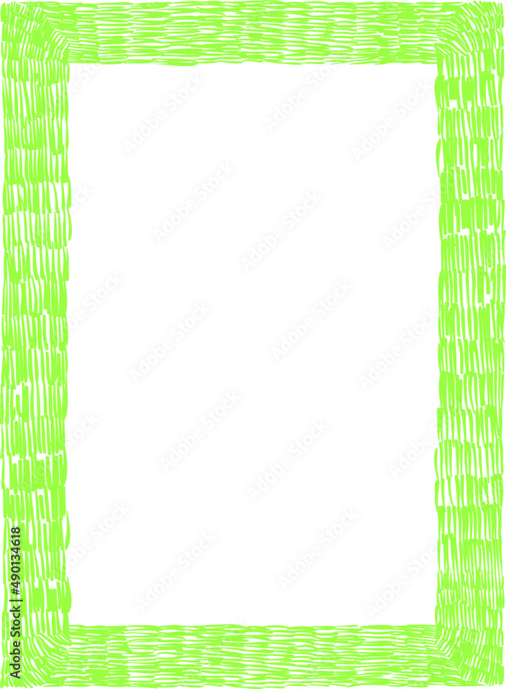 Poster frame doodle. simple sketch. pencil effect curve border. abstract doodle frame.