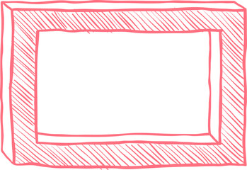 Frame doodle. Simple sketch. Pencil effect curve border. Abstract doodle frame.