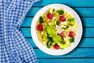 Homemade Cooked tasty Pasta with Parsley