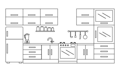 set of kitchen furniture