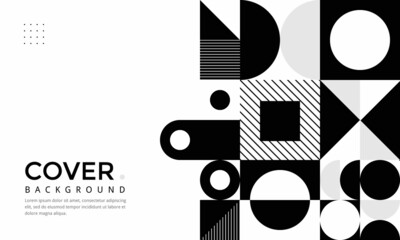 Abstract geometric black and white cover, flyer and web page background