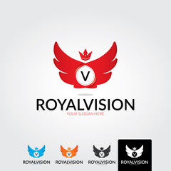 Minimal letter v logo template - vector