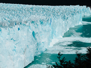 Closeup of a glacier in Perito Moreno, Argentina