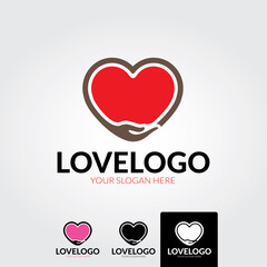 Minimal love logo template - vector