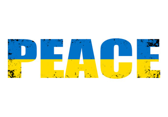 Frieden in der Ukraine, Schriftzug als jpg, Symbol für die Welt