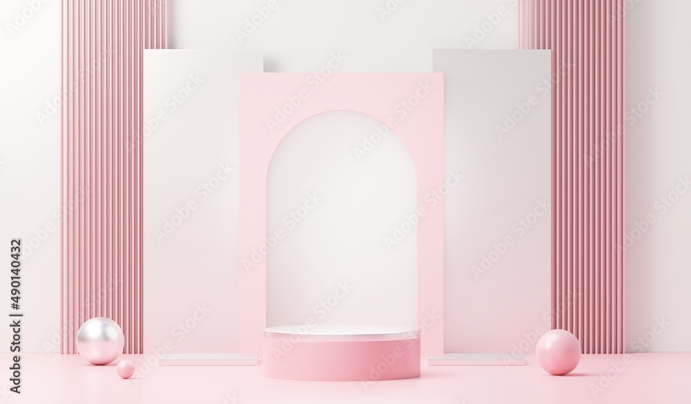 Poster 3d render abstract display podium platform for product presentation and advertising. minimal scene b