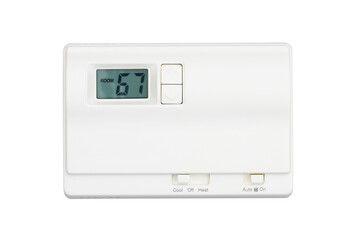 House thermostat isolated for your energy or power message