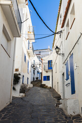 Fototapeta na wymiar Beautiful little side streets in the small town of Cadaques in Spain