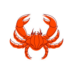 Crab isolated. Sea cancer. Sea animal Vector illustration