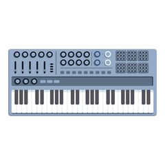 Fototapeta premium Recording synthesizer icon cartoon vector. Dj music. Audio instrument