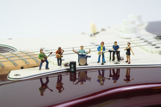 music band on an electric guitar
