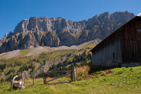 View of the refuge de Veran, Sallanches, Haute Savoie,France