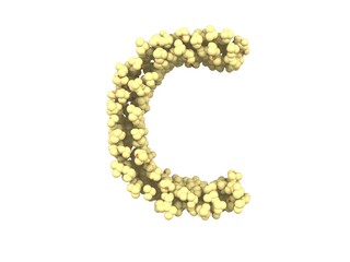 Popcorn Themed Font  Letter C