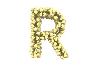 Popcorn Themed Font  Letter R
