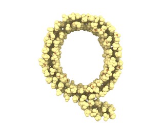 Popcorn Themed Font  Letter Q