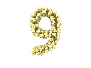 Obraz premium Popcorn Themed Font Number 9