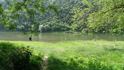 Dniester River, flowing through Ukraine, in the Podolia Upland, Region,  border, with Moldova, water, nature, current,  © Albin Marciniak