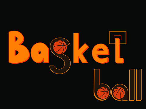 vector illustration in the form of a sports basketball logo in brown orange tones for prints on banners, posters, posters, clothes